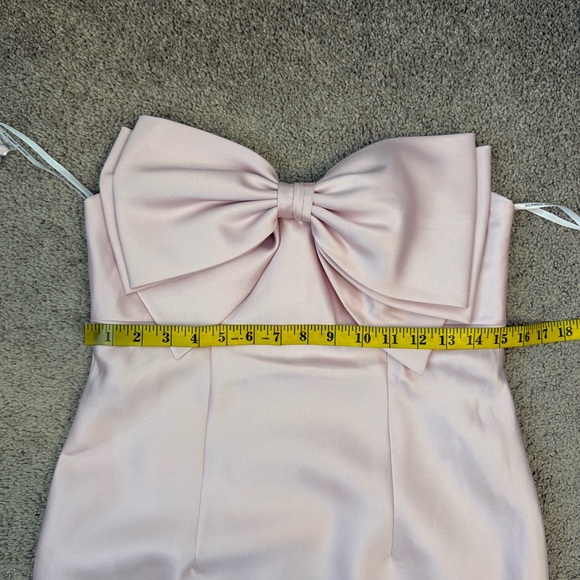 Alfred Sung D859 Strapless Bow Column Gown Ballet Pink 8 - Picture 6 of 8